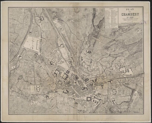 Plan de Chambéry en 1909