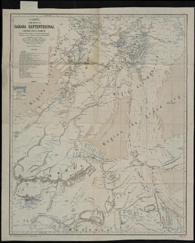 Carte d'une partie du Sahara septentrional
