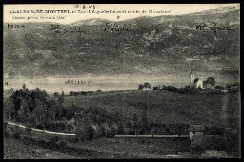 St-Alban-de-Montbel et lac d'Aiguebellette et route de Novalaise