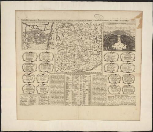 Carte historique et géographique pour introduire à l'intelligence de l'histoire de Savoye…