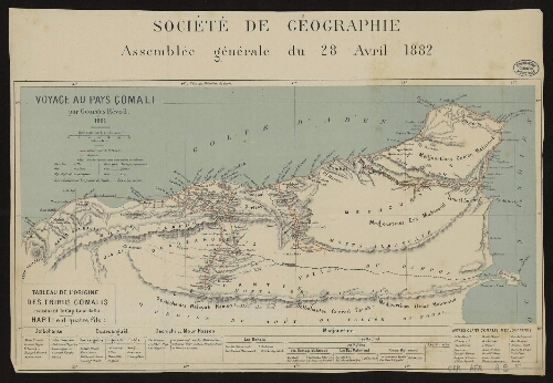 Voyage au pays Çomali par Georges Révoil, 1881 : société de géographie, assemblée générale du 28 avril 1882