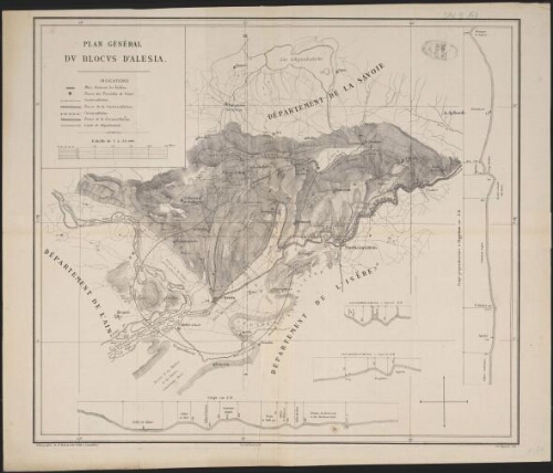 Plan général du blocus d'Alésia [Document cartographique imprimé] / J.C. Dijoud lith. ; Théod. Fivel arch.te.