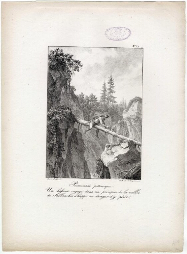 Un chasseur engagé dans un précipice de la vallée de Sallanches