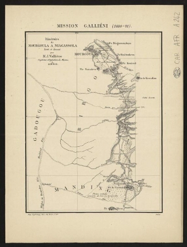 Mission Galliéni 1880-1881. Itinéraire de Mourgoula à Niagassola