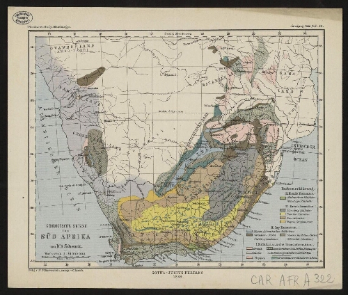 Geologische Skizze von Süd Afrika