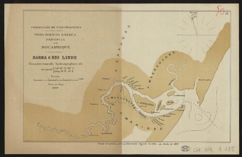 Barra e rio Linde : reconhecimento hydrographico até Micahune : Costa oriental d'Africa, provincia de Moçambique
