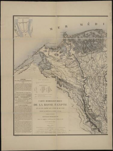 Carte hydrographique de la Basse Egypte et d'une partie de l'isthme de Suez, gravée au Dépôt de la guerre en 1855 , [moitié ouest]
