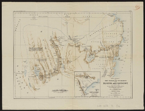 Karte der Reise von Emin Pacha & Dr Stuhlmann von Bukoba nach Karagwe im Februar 1891