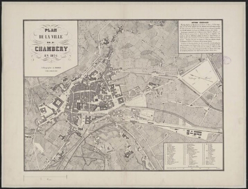 Plan de la ville de Chambéry en 1876