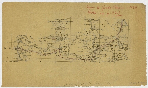 Carta originale della spedizione Borghese-Matteucci nel Kordofan e Dar For, 1880