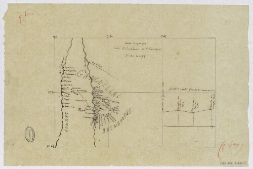 [Itinéraire du major Serpa Pinto de Benguella à Port-Natal]. 3 bis, Carte du pays entre le Cuqueima et le Cuanza, Junho de 1878