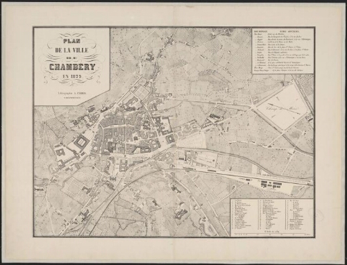 Plan de la ville de Chambéry en 1879