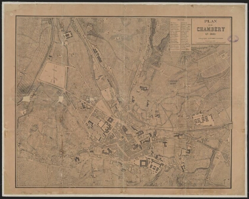 Plan de Chambéry en 1889