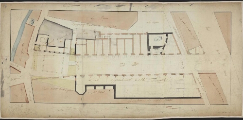 [Ebauche de la carte : "plan de la rue à former à la place des bâtimens et église de ci-devant Dominique…]