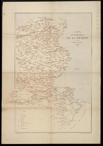Carte des itinéraires de la Tunisie