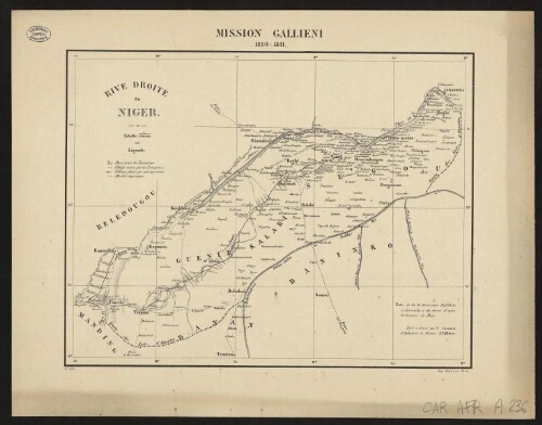 Mission Gallieni 1880-1881. Rive droite du Niger