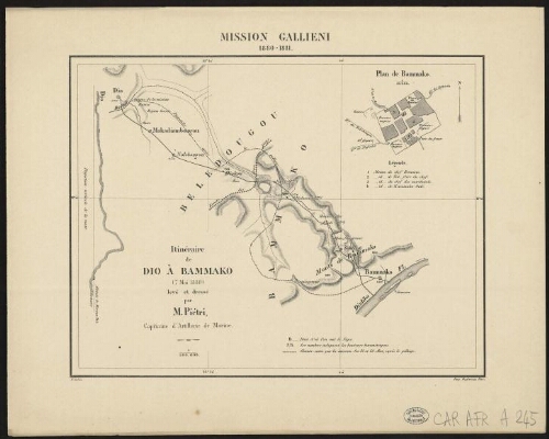 Mission Gallieni 1880-1881. Itinéraire de Dio à Bammako