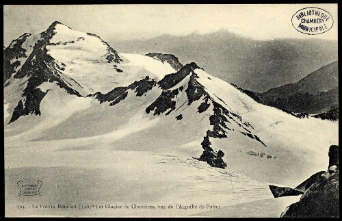 La Pointe Bouchet et glacier de Chavières, vus de l'aiguille de Polset
