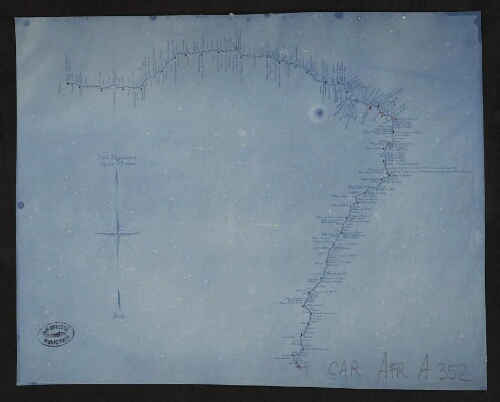 [Reproduction de] [Carte représentant l'itinéraire de Alfred Fourneau et Paul Dolisie de l'Ogooué à Campo en 1889 ?]