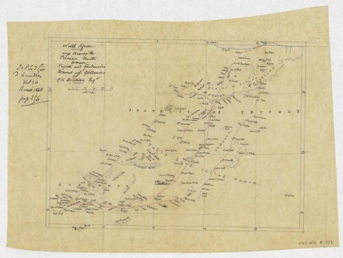 North Africa, map showing the caravan routes between Tripoli and Ghadamis, account of Ghadamis