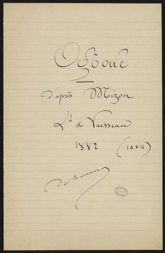 Notes sur l'Ogôoué d'après Mizon, 1882-1884