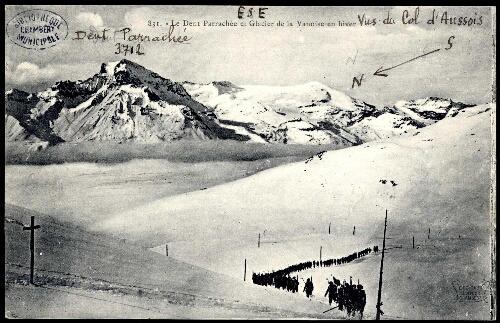 Le Dent Parrachée et Glacier de la Vanoise en hiver