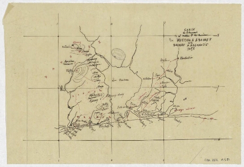Carte de l'itinéraire de Mr Wallon lt de vaisseau de Whydah à Abomey et de Badagry à Abeokutia, 1858