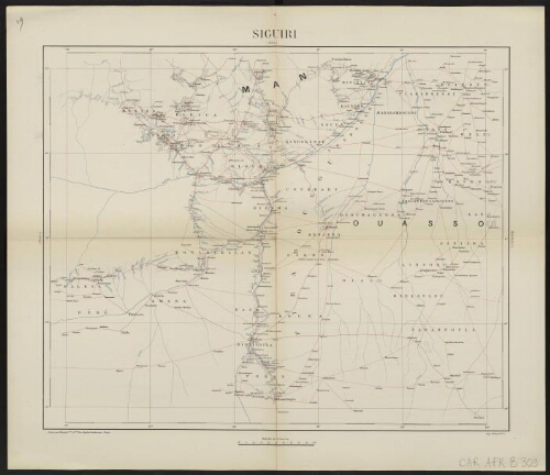 [Carte. Etat-major du Soudan français, campagnes 1886-87, 1887-88, Mr Gallieni L[ieutenan]t Colonel d'Inf[anter]ie de Marine étant commandant supérieur] , Siguiri