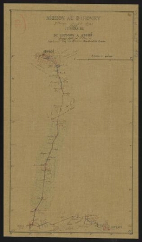 Mission au Dahomey, 9 février-25 mars 1891, itinéraire de Kotonou à Abomé