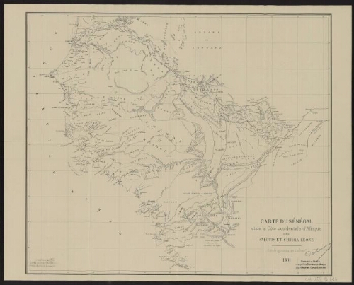 Carte du Sénégal et de la Côte occidentale d'Afrique entre St Louis et Sierra Leone