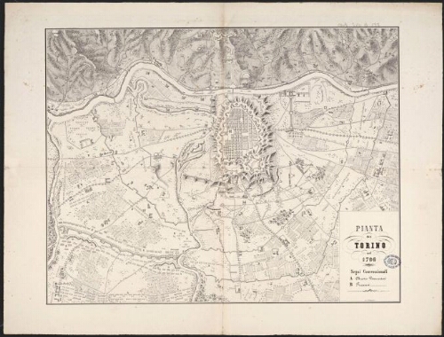 Pianta di Torino nel 1706