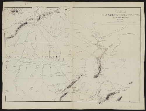 Carte de la partie ouest des hauts plateaux, 1878-1880