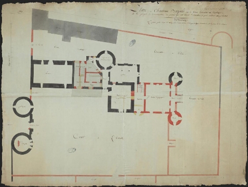 Plan du Chateau Bayard avec les cours, terrasses et rustiques,…