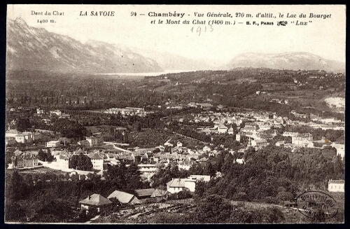 Chambéry. Le Lac du Bourget et le Mont du Chat