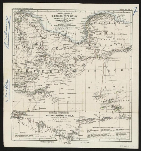 Ubersichtskarte von G. Rohlfs' Expedition in Tripolitanien, Barka und der Oasengruppe von Kufra, Dec. 1878 bis Oct. 1879