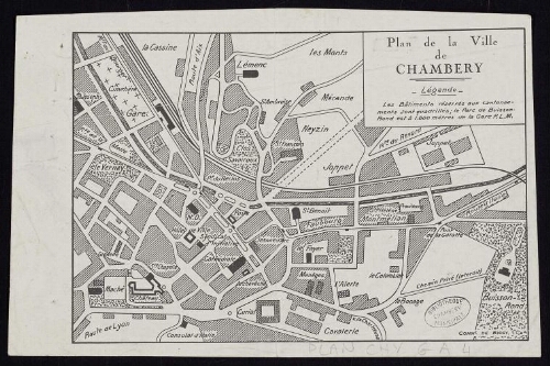 Plan de la ville de Chambéry