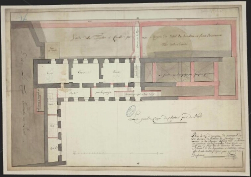 Plan du rez de chaussée du bâtiment dit des archives du château de Chambéry…