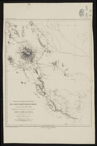 Original-Routen-Karte von Graf Samuel Telekis Forschungsreise in den Jahren 1887 & 1888