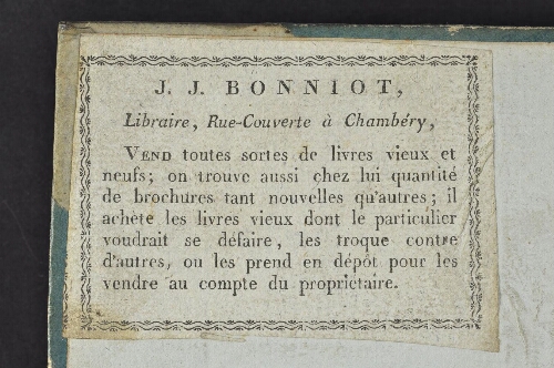 Bonniot, Jean-Jacques, libraire
