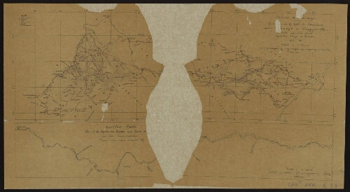 Colonie du ?on-Congo. Rédu?n de la carte des itinéraires entre Loango et Brazzaville : 1887-88