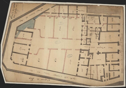 [Hôtel des Marches] plan du rez de chaussée, cour et jardins