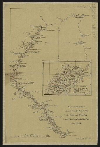 Reconnaissance militaire de la route de Tanger à Fez par M. Ad. de Caraman lieutenant au corps royal d'état major, août 1825
