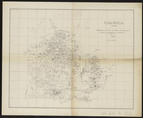 Ouargla, environs  : réduction des levés au10.000e exécutés par le service géographique de l'armée en 1888-89