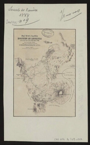 Graf Teleki's Expedition Routen in Leipika vom 6. Oktober bis 7. Dezember 1887. Provisorische Karte