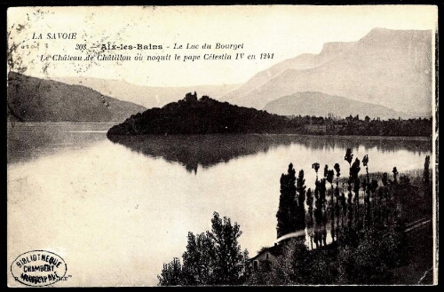 Aix-les-Bains. Le lac du Bourget. Le château de Châtillon