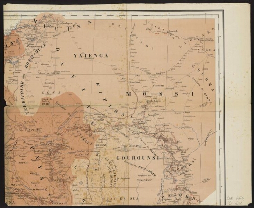 Carte du Haut-Niger au golfe de Guinée par le pays de Kong et le Mossi [quart nord-est]