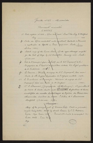 Brouillon, notes et cartes relatifs à la notice de la feuille 48, Mossamedes