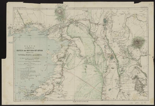 Karte der Gebiete von Deutsch-und Britisch-Ost-Afrika zwischen dem Victoria-Nyanza und dem Kenia