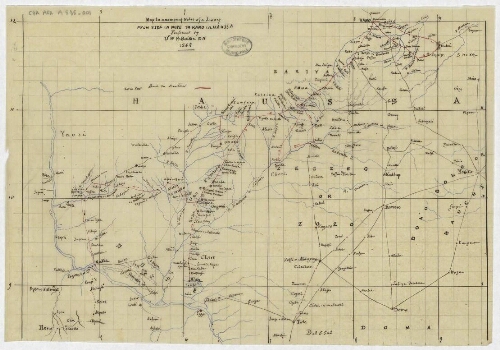 Map to accompany notes of a journey from Bida in Nupe to Kano in Haussa