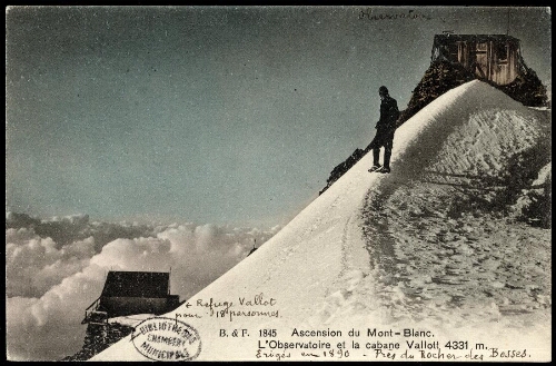Ascension du Mont-Blanc. L'Observatoire et la cabane Vallot